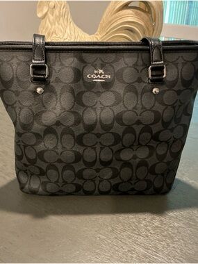 Coach Black Signature Monogram Tote F58294
